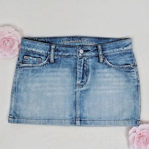 American Eagle Distress Mini Denim Skirt